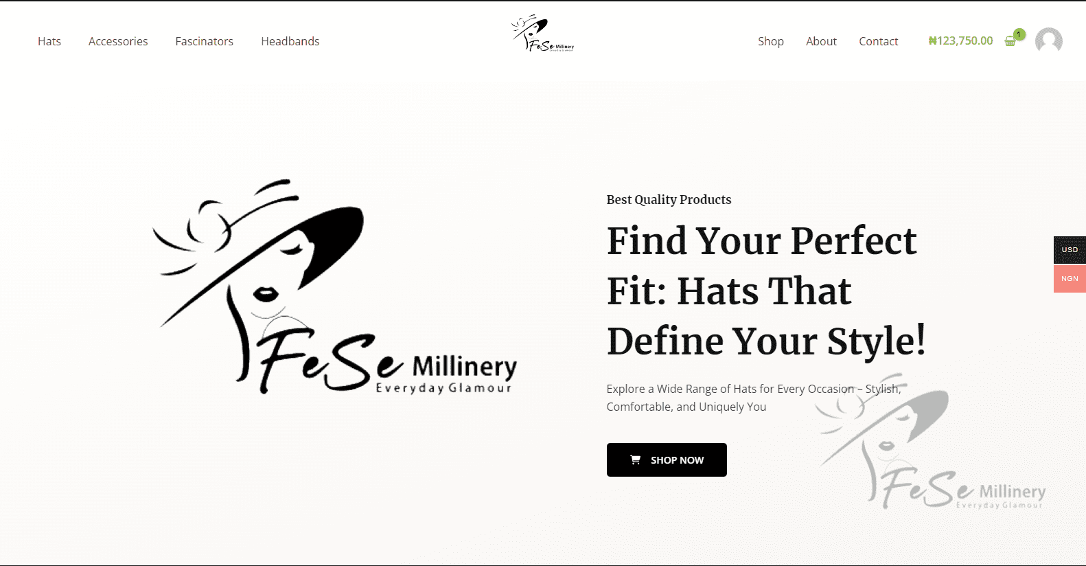 Fesemillinery Hats eCommerce Website Design