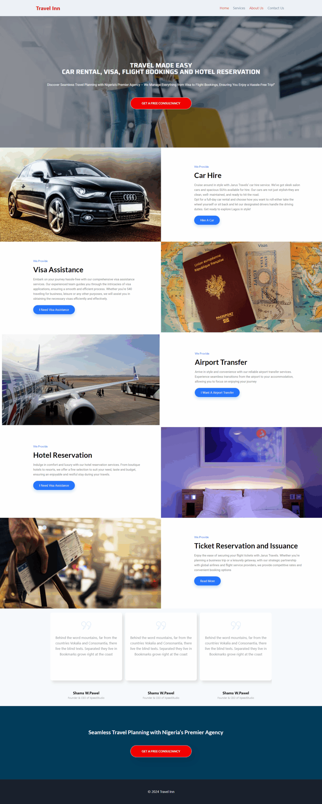 Travel Inn Travel Agency Website Design
